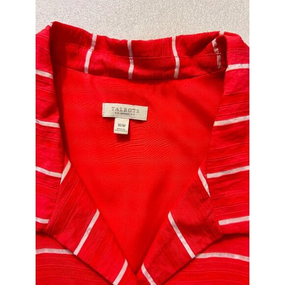 Talbots Orange & White Striped Sleeveless Spring Dress 16W - Picture 4 of 5